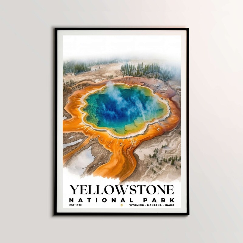 Yellowstone National Park Poster, Travel Art, Office Poster, Home Decor | S4
